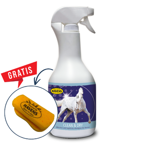 EQUIFORCE Care Clean & Dry (1 liter); snelwerkende "dry shampoo" voor extra glans